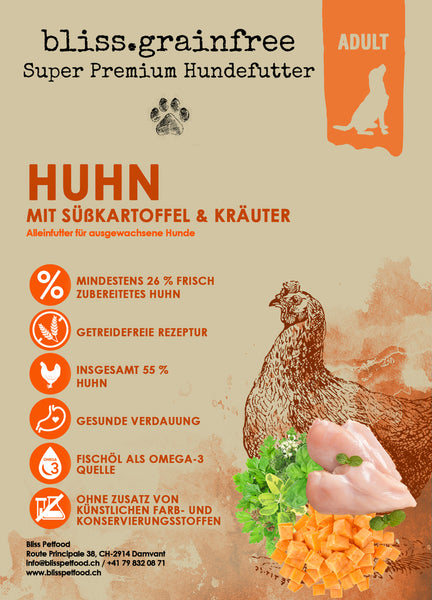 bliss.grainfree Adult Huhn mit Süsskartoffel & Kräuter