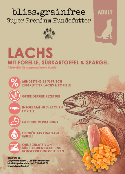 bliss.grainfree Adult Lachs mit Forelle, Süsskartoffel & Spargel