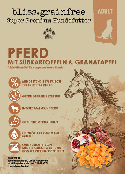 bliss.grainfree Adult Pferd mit Süsskartoffel & Granatapfel